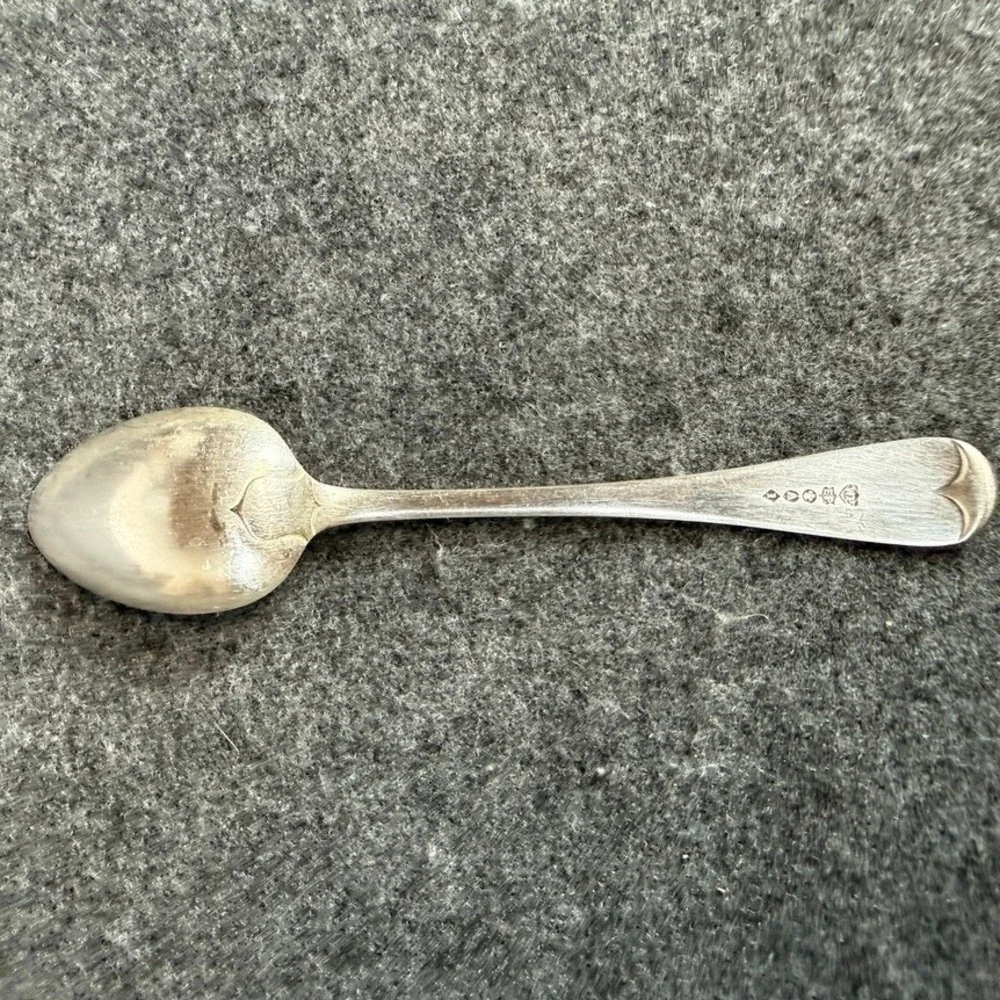 Antique‎ William Page WP EP Silver Plate Teaspoon Monogrammed Fiddle Shell Spoon